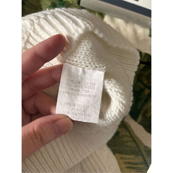 Maria Pavan Women’s White Faux Pearl Embellished Sweater Long Sleeve Size Small - Picture 4 of 14
